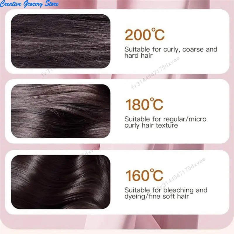 Rechargeable Mini Hair Straightener Brush 2026 3 Heat Settings Portable Cordless Styling Tool for Travel Home